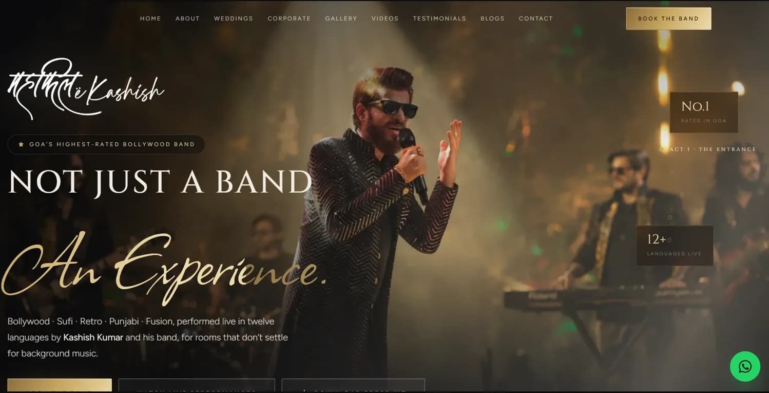 The Mehfile Kashish site for a singing and live-events business