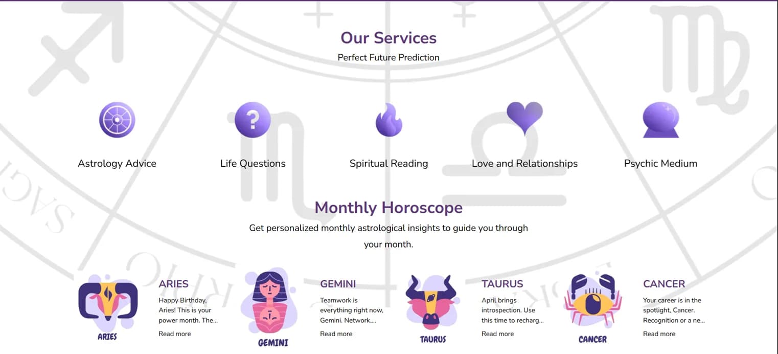 Psysic Auras, the tarot and advisory consultation platform